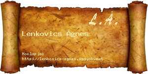Lenkovics Ágnes névjegykártya