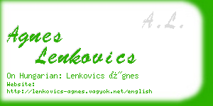 agnes lenkovics business card